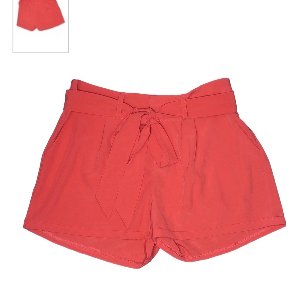 Coral Tie Waist Shorts